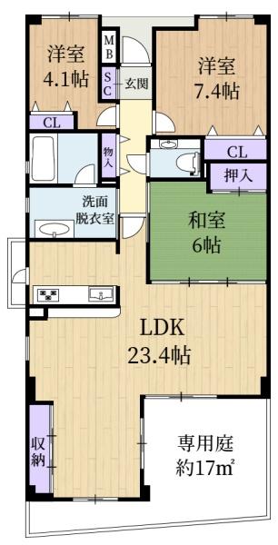奈良市富雄北１丁目のマンション