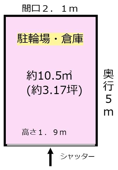 中畑シャッター付き駐車場 西から1軒目(間取り)
