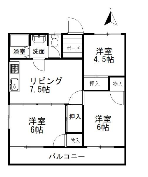コーポ高田 2(間取り)