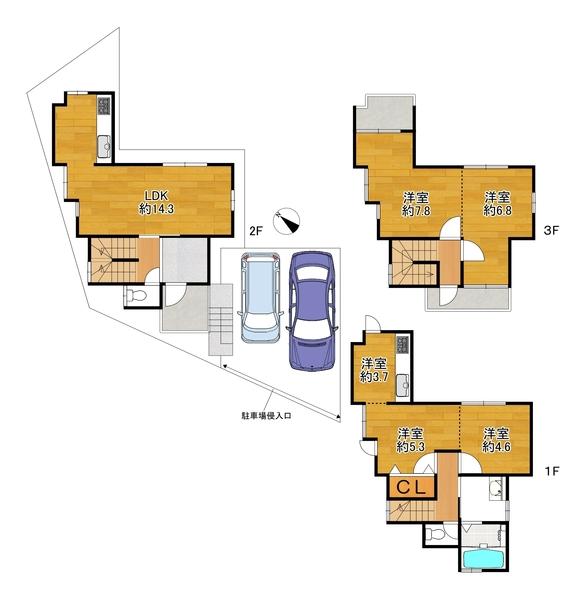 山科区上花山花ノ岡町貸家