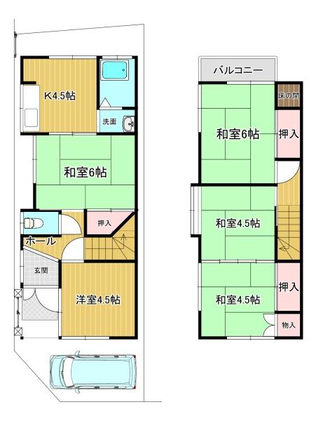 城陽市久世北垣内の貸家