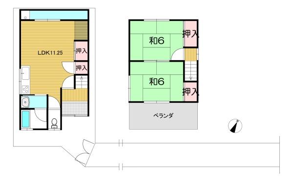 小倉町中畑　貸家