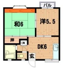 横浜市神奈川区三ツ沢南町のアパート(間取り)