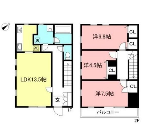 横浜市神奈川区三ツ沢上町のテラスハウス