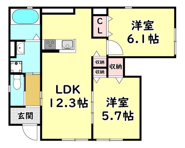 寝屋川市池田北町のアパート(間取り)