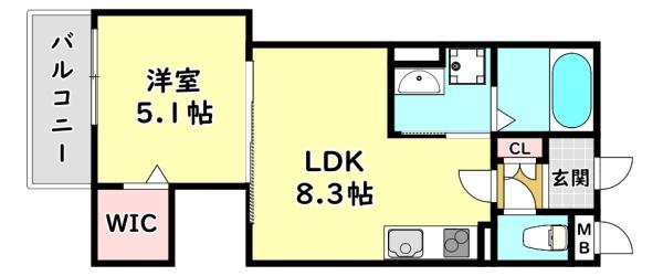 門真市上島町のアパート(間取り)