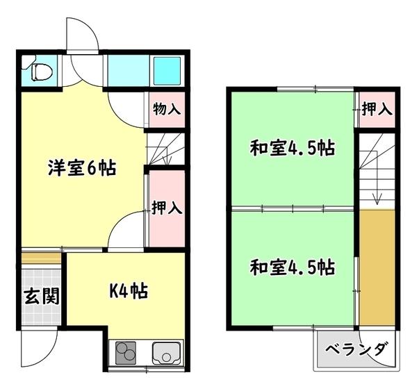 寝屋川市萱島東２丁目のテラスハウス