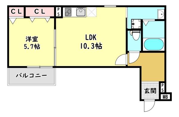 寝屋川市上神田１丁目のアパート