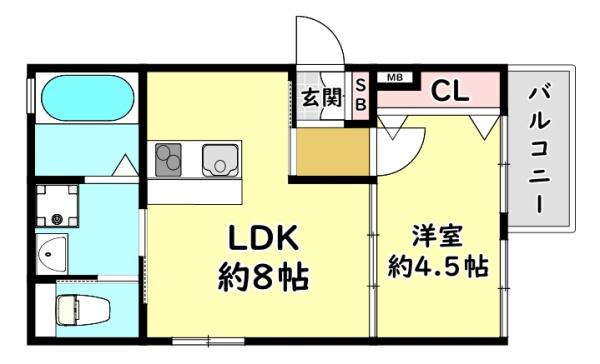 門真市幸福町のアパート