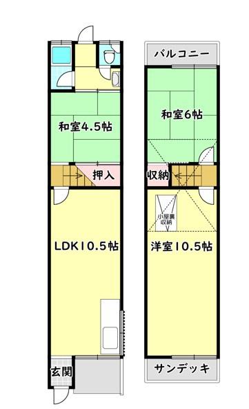 寝屋川市下木田町のテラスハウス