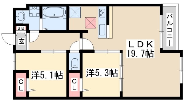 フレール緑地公園アネックス(間取り)