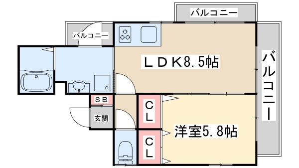 新大阪エルセーヌ五月(間取り)