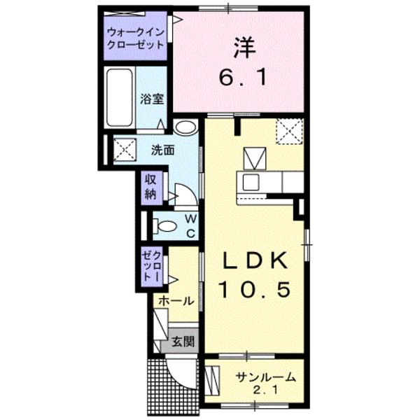 大分市大字上野のアパート(間取り)