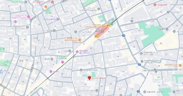 コンフォリア北沢(現地案内図)