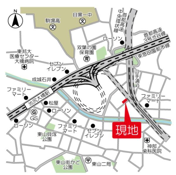 デュオフラッツ池尻大橋(現地案内図)