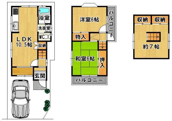 富田林市北大伴町３丁目の貸家