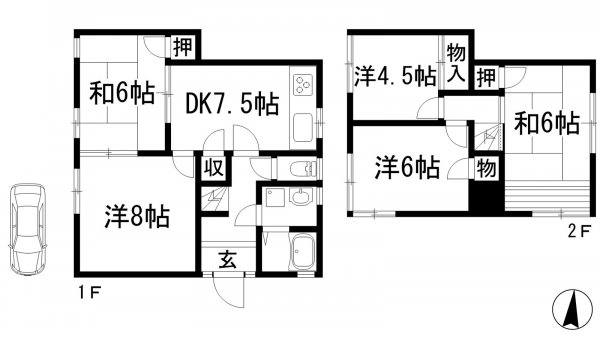 門戸西町戸建貸家（東）