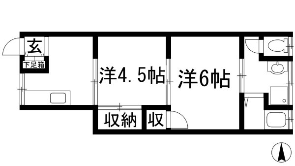 宝塚市南ひばりガ丘１丁目のアパート