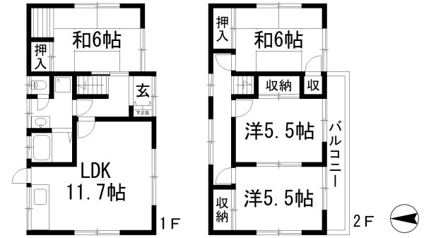 川西市鼓が滝３丁目の貸家