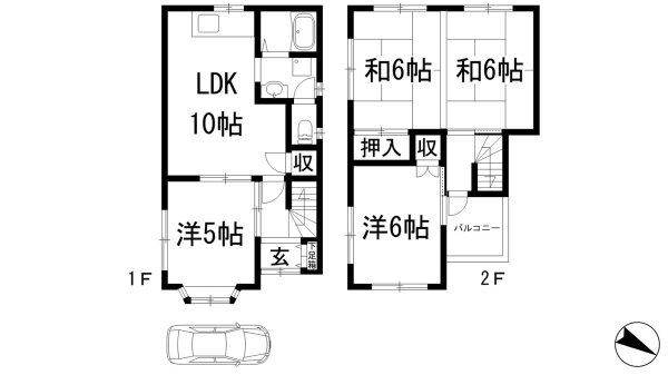 川西市鼓が滝２丁目の貸家