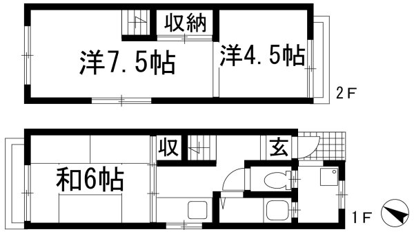 川西市霞ケ丘２丁目のテラスハウス