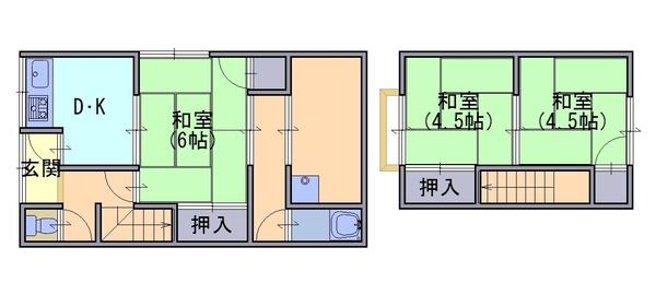 貸家　向日市寺戸町新田24　西棟東側