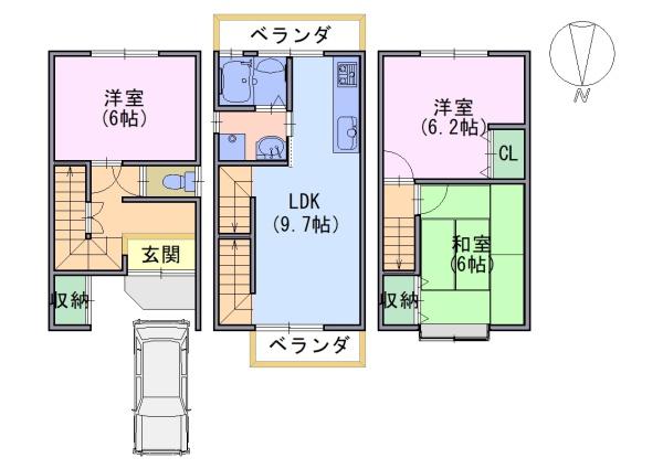 貸家　久世大薮町