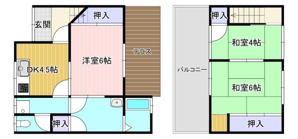 貸家　物集女町森ノ上19　東　南側