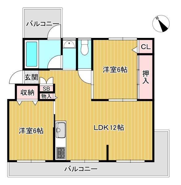 円明寺ヶ丘団地A棟　404号