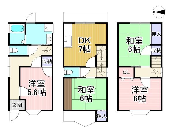 貸家　大山崎斗加坪1-64
