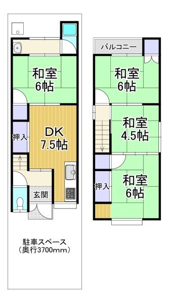 貸家　長岡一丁目7-6