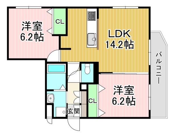 グランシュ長岡京(間取り)
