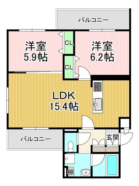 グランシュ長岡京(間取り)