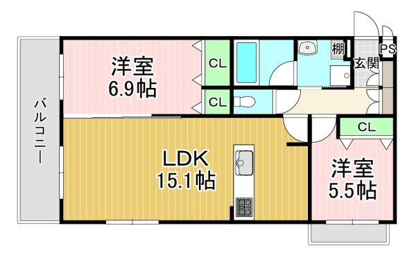 グランシュ長岡京(間取り)