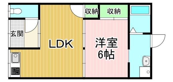 貸家 西垣内4-1 西(間取り)