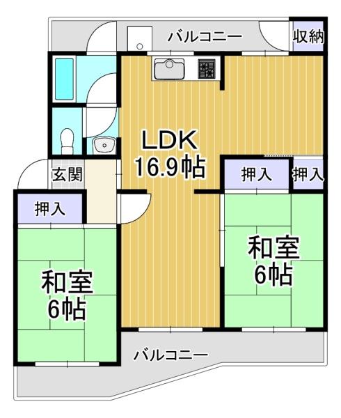 南円明寺ヶ丘団地19棟406号