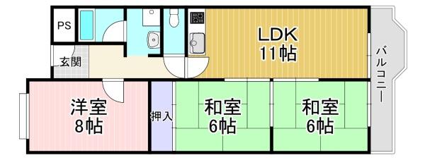 イトーピア向日Ｂ棟523号室
