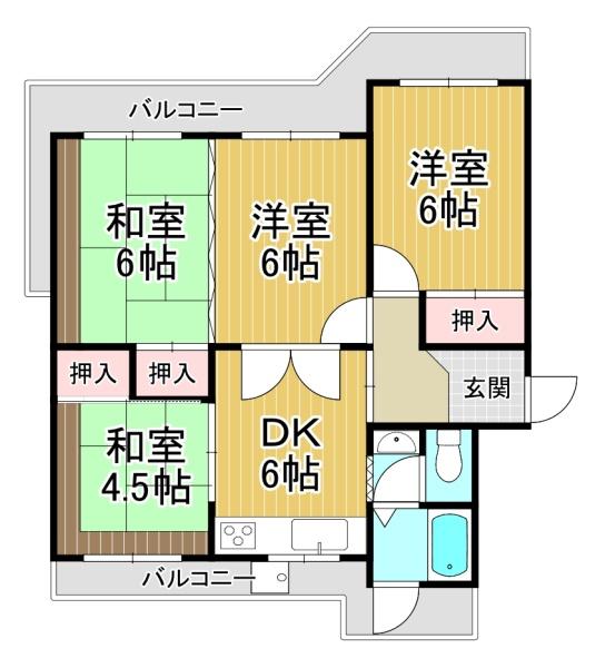 南円明寺ヶ丘団地12棟　406号