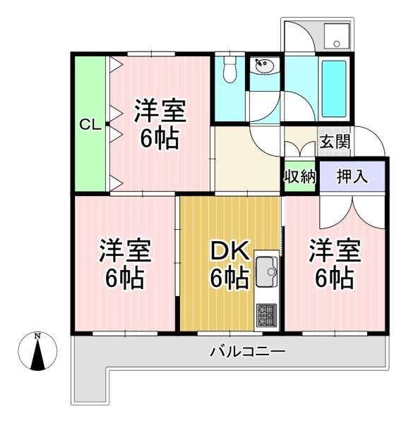 円明寺ヶ丘団地C棟405号