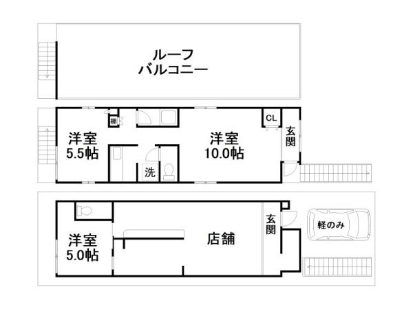 店舗付き住宅　森本町天神森6-4