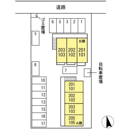 中ノ島ハイツB(現地案内図)
