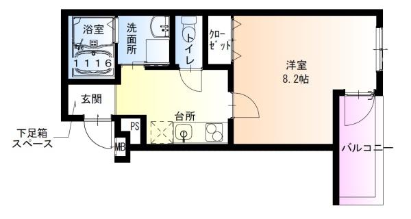 泉大津市式内町のアパート(間取り)