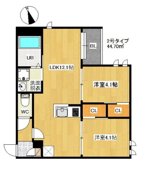 福岡市東区若宮5丁目のアパート(間取り)