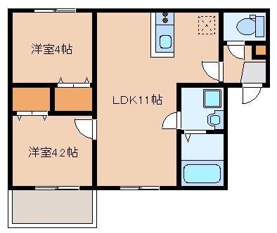 福岡市東区原田1丁目のアパート(間取り)