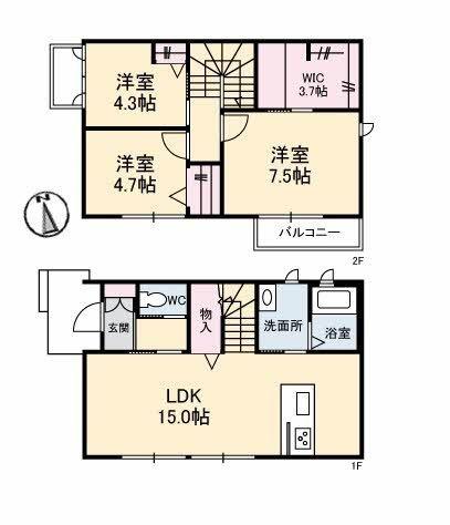 東福原４丁目電化戸建借家