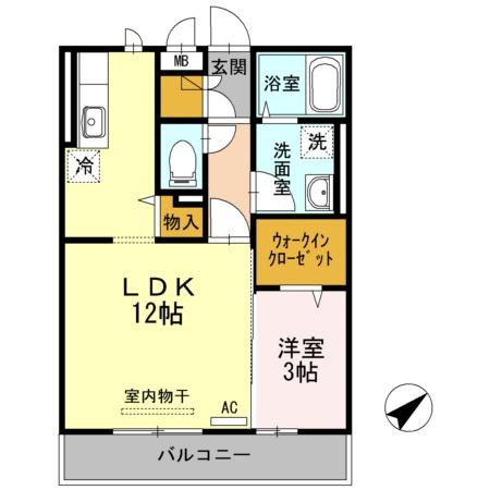 松江市菅田町のアパート(間取り)