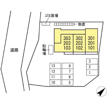 松江市菅田町のアパート(現地案内図)
