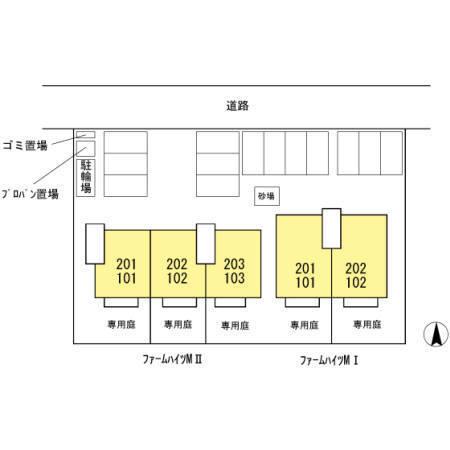 松江市学園南1丁目のアパート(現地案内図)