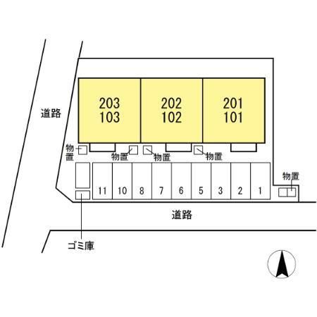 松江市春日町のアパート(現地案内図)