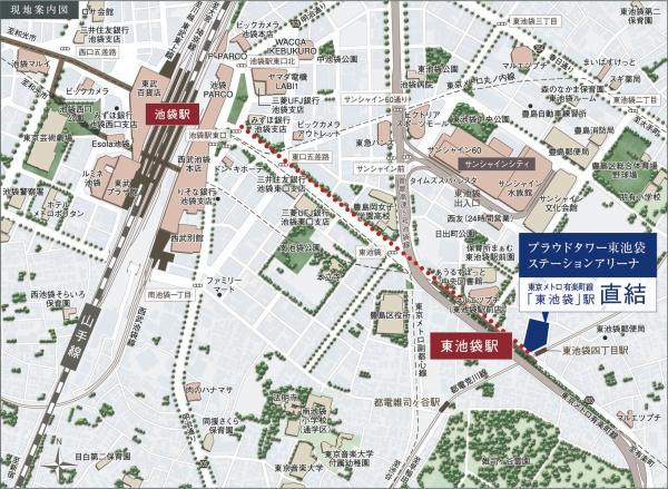 プラウドタワー東池袋ステーションアリーナ(現地案内図)